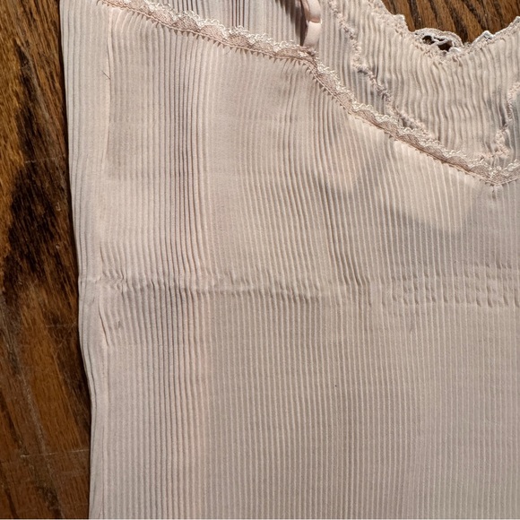 Vintage Silk&Satin Plisse Lace Trim Sleepwear Set in blush pink - Size M - Picture 13 of 15